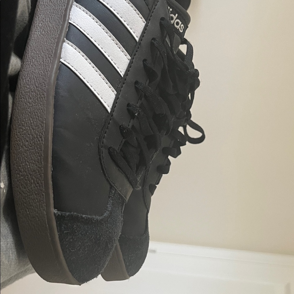 Adidas Black Sneakers with White Stripes